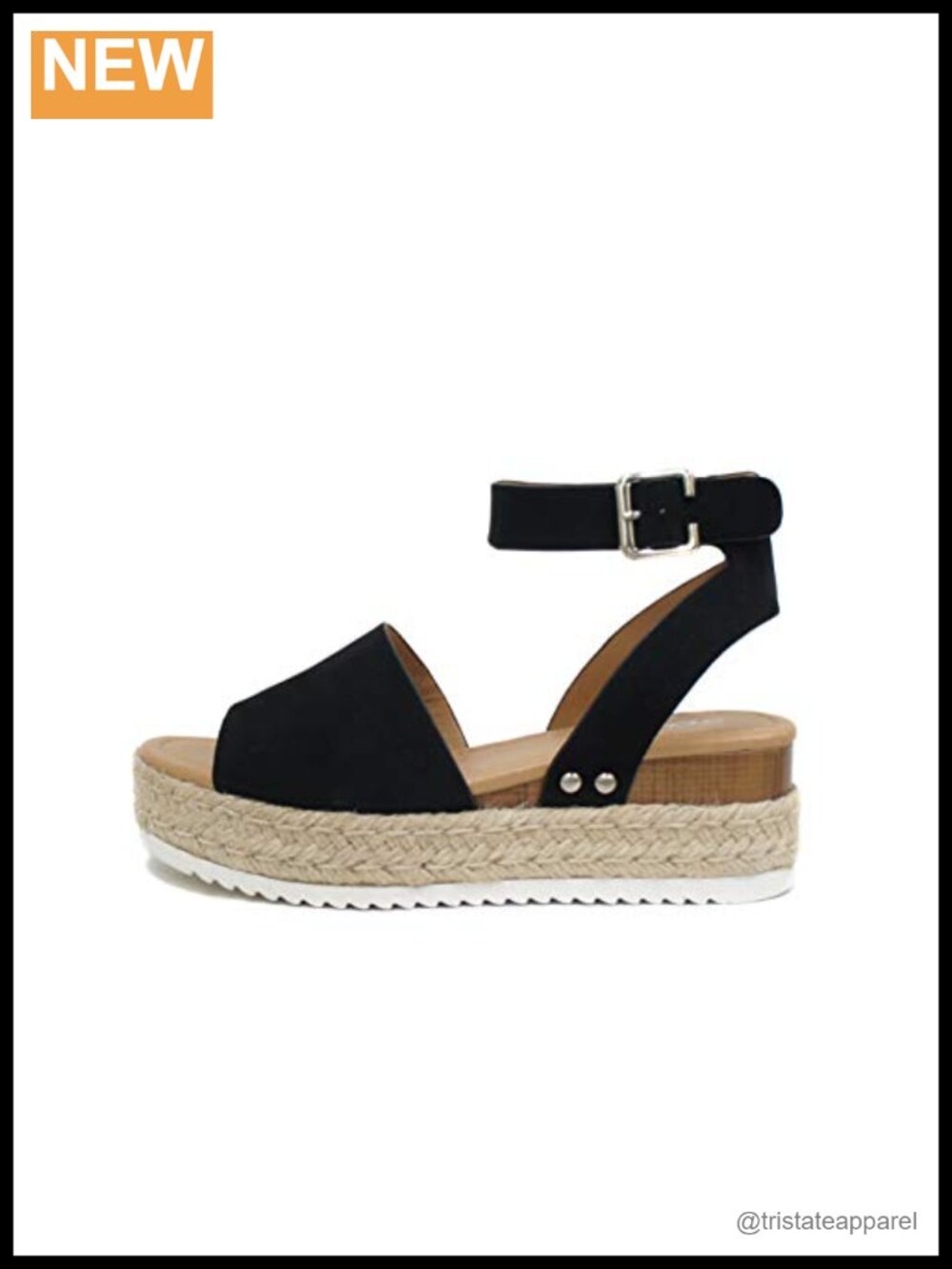 Open Toe Buckle Ankle Strap Espadrilles Flatform Wedge Casual Sandal